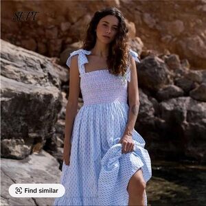 Blue and White Women's Dress